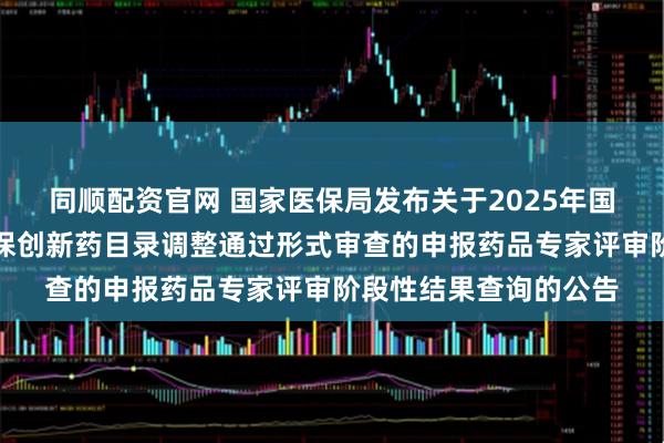 同顺配资官网 国家医保局发布关于2025年国家基本医保目录及商保创新药目录调整通过形式审查的申报药品专家评审阶段性结果查询的公告