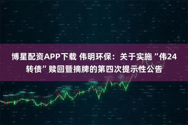 博星配资APP下载 伟明环保：关于实施“伟24转债”赎回暨摘牌的第四次提示性公告